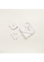 Giggles Embroidered 4-Piece Hooded Bathrobe Set