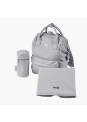 BabaBing! Mani Vegan Leather Backpack Changing Bag - Dove Grey