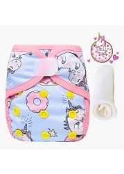 Little Story Unicorn Print Reusable Diaper with Insert