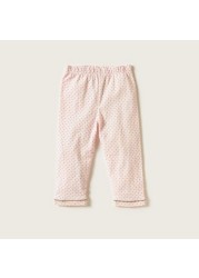 Juniors Polka Dot Print Full Sleeves Shirt and Pyjama Set