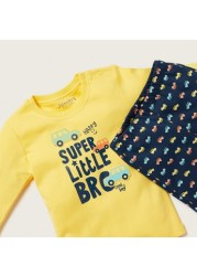 Juniors Printed Long Sleeve T-shirt and Pyjama Set