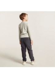 Textured Woven Pants with Pocket Detail and Elasticated Drawstring