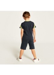 Kappa Printed Crew Neck T-shirt and Shorts Set