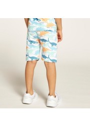 Juniors Printed Shorts with Drawstring Closure