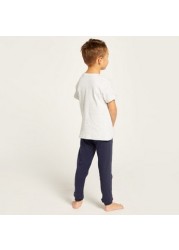 Juniors Printed Crew Neck T-shirt and Pyjama Set