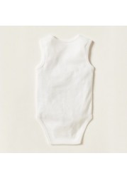 Juniors Solid Sleeveless Bodysuit with Snap Button Closure