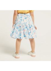 Juniors Printed Tiered Skirt with Elasticised Waistband