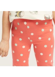 Juniors Printed Leggings with Elasticised Waistband - Set of 2