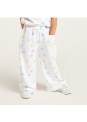 Juniors Printed Top and Full-Length Pants Set