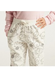 Juniors Printed Jog Pants with Drawstring Closure - Set of 3