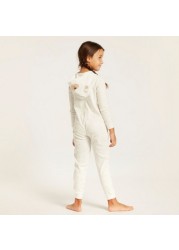 Love Earth Printed Organic Onesie with Long Sleeves and Hood