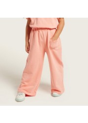 Juniors Solid Top and Full-Length Pants Set