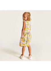 All Over Tweety Print Sleeveless Dress with Pockets