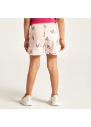 Disney Daisy Duck Print Shorts with Drawstring Closure