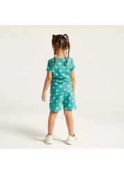 Juniors Polka Dots Print Shorts with Drawstring Closure