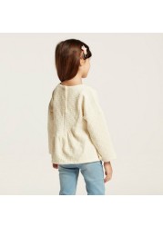 Eligo Textured Pullover with Long Sleeves and Button Closure