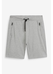 Zip Pocket Jersey Shorts Straight Fit