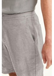 Elasticated Waistband Linen Shorts