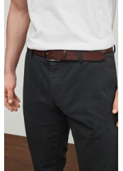 Belted Soft Touch Chino Trousers Slim Fit