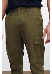 Cotton Stretch Cargo Trousers Slim Fit