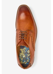 Leather Contrast Sole Derby Shoes