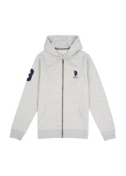 U.S. Polo Assn. Grey Player 3 Zip Through BB Hoodie