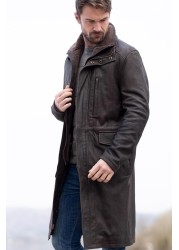 Lakeland Leather Kirkland Long Brown Leather Coat