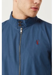 Shower Resistant Harrington Jacket With Check Lining