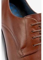 Round Toe Leather Derby Shoes