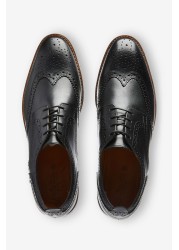 Mens Contrast Sole Leather Brogues Regular Fit