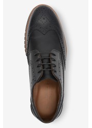 Leather Motion Flex Brogue Shoes