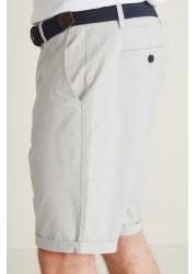 Belted Chino Shorts With Stretch