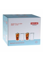 Neoflam Borosilicate Glass Double Wall Mug Set (400 ml, 4 Pc.)