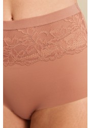 High Waist Lace Tummy Control Light Shaping Knickers 2 Pack