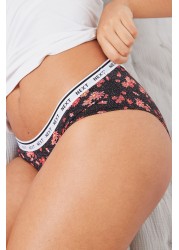 Cotton Rich Logo Knickers 4 Pack High Leg