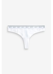 Cotton Rich Logo Knickers 6 Pack Thong