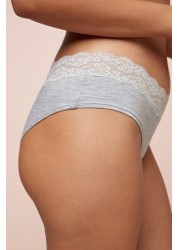 Lace Trim Cotton Blend Knickers 4 Pack Short