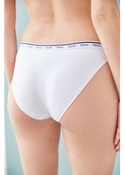 Cotton Rich Logo Knickers 4 Pack High Leg