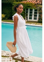 Jersey Wrap Midi Summer Dress