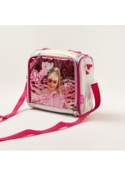 Barbie Print Lunch Bag with Strap and Sequin Detail