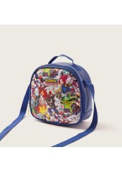 Sonic the Hedgehog Print Lunch Bag with Adjustable Strap