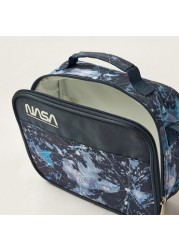 NASA Galaxy Print Lunch Bag with Adjustable Strap and Zip Closure