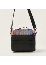 SHOUT Car Print Lunch Bag with Detachable Strap and Zip Closure