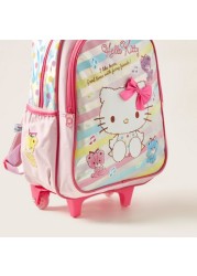 Hello Kitty Print Trolley Backpack with Retractable Handle - 18 inches