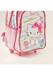 Hello Kitty Print Trolley Backpack with Retractable Handle - 14 inches