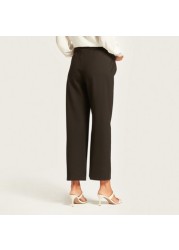 Love Mum Solid Maternity Pants with Elasticated Waistband