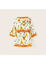 Juniors Printed Bathrobe with Tie-Up and Hood