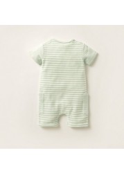 Giggles Striped Romper with Short Sleeves