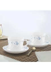 Larah Fluted Floral Cup & Saucer Set (12 Pc.)