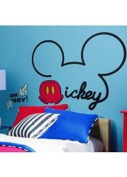 مجموعة ملصقات جدارية لاصقة ومتوهجة عملاقة تصميم ميكي ماوس All About Mickey روم ميتس (10 قطع)